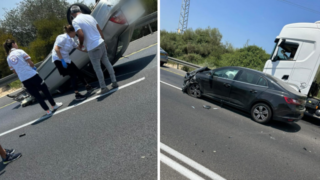 זירת התאונה בשדרות בן צבי 